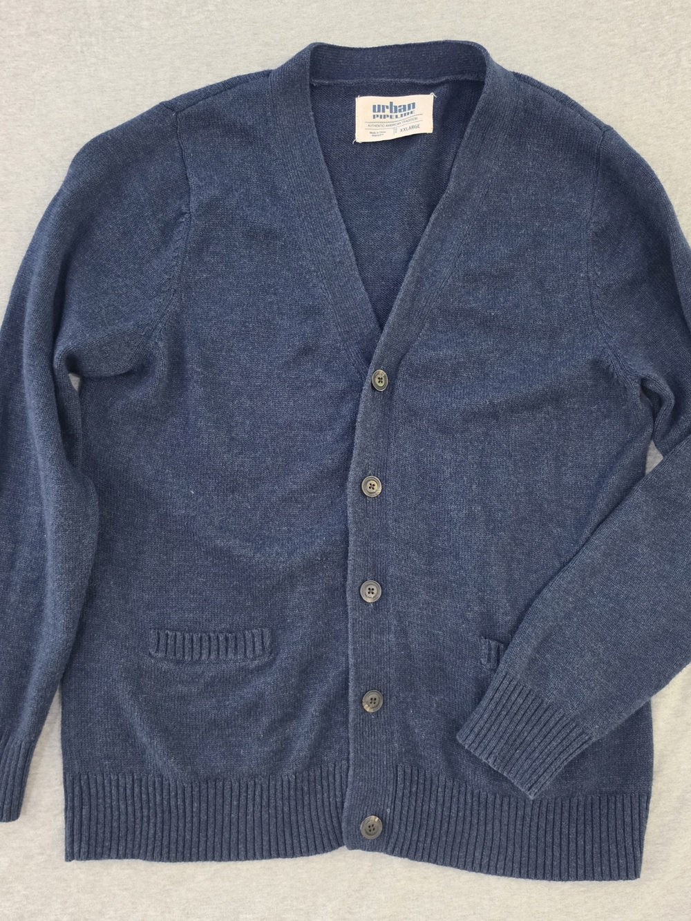 urban pipeline Men's Dark Navy V-Neck Button Cardigan